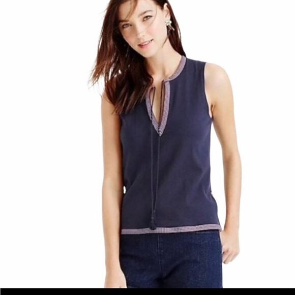 J CREW Tie Neck Tank Top - Picture 1 of 14